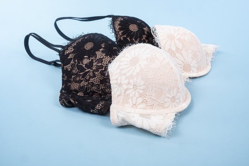 Light Pink and Black Lace Bras with Floral Pattern #2 Stock Photo - Image  of bras, support: 177761066