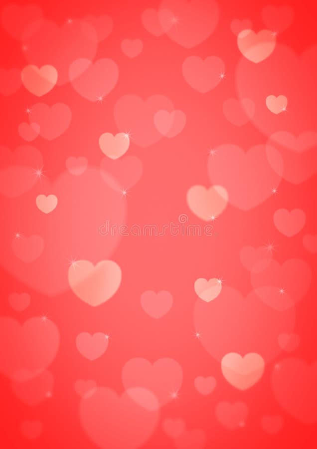 Light pink heart bokeh for love background