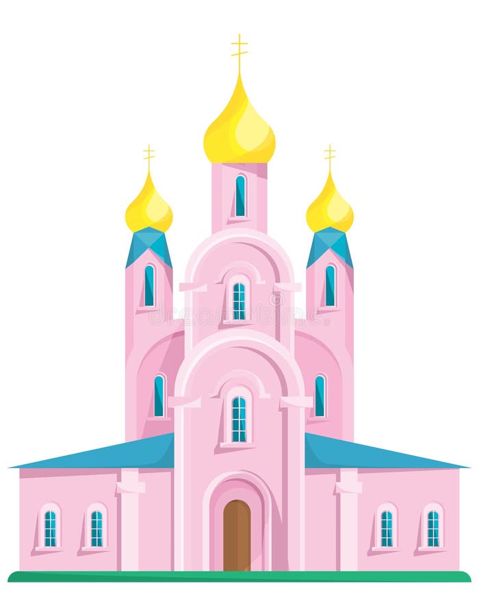 Light Pink Orthodox Church. Stock Vector - Illustration of building ...