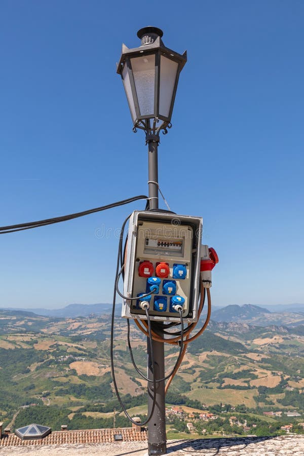 Light Pole Electric Box stock image. Image of socket 175238623