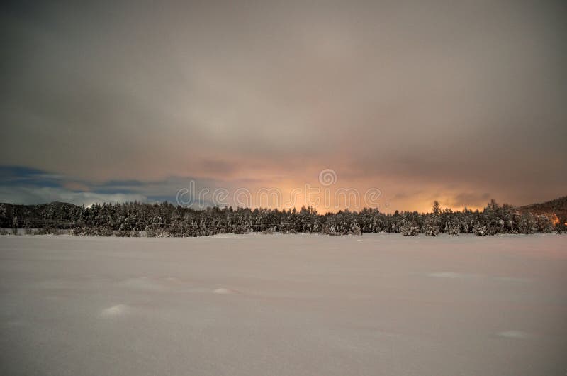 Light pollution on night sky