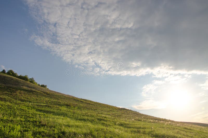 Light Rays Filling Up Sky Orange Summer Field Stock Photos Free
