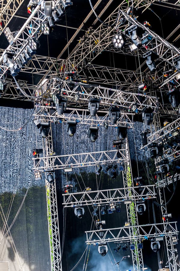 Light Rig at a Concert Arena.. Stock Photo Image of modern, scene