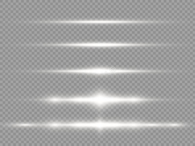 Horizontal Light Rays, Glow Speed Line, Flash Blue Stock Vector ...