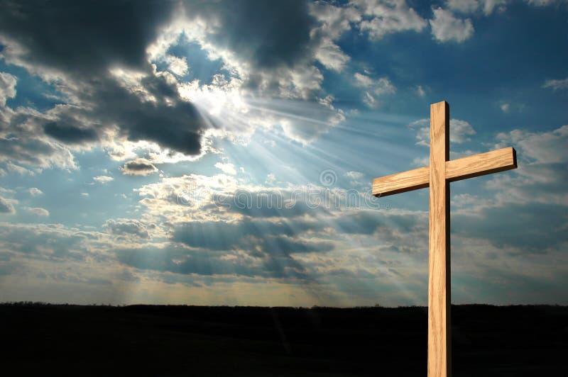 Light Shining on Cross stock photo. Image of horizon, sunset 2282164