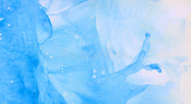 Light Sky Blue Alcohol Ink Abstract Background. Flow Liquid Watercolor ...