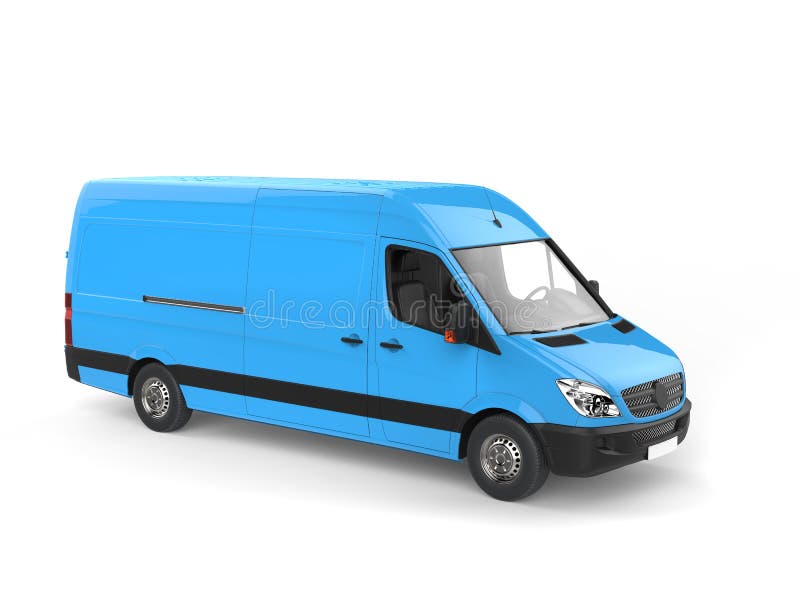 Blue Delivery Van Stock Illustrations 