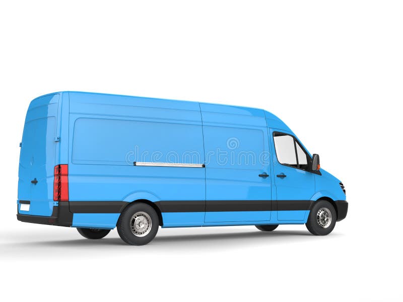 blue and white van