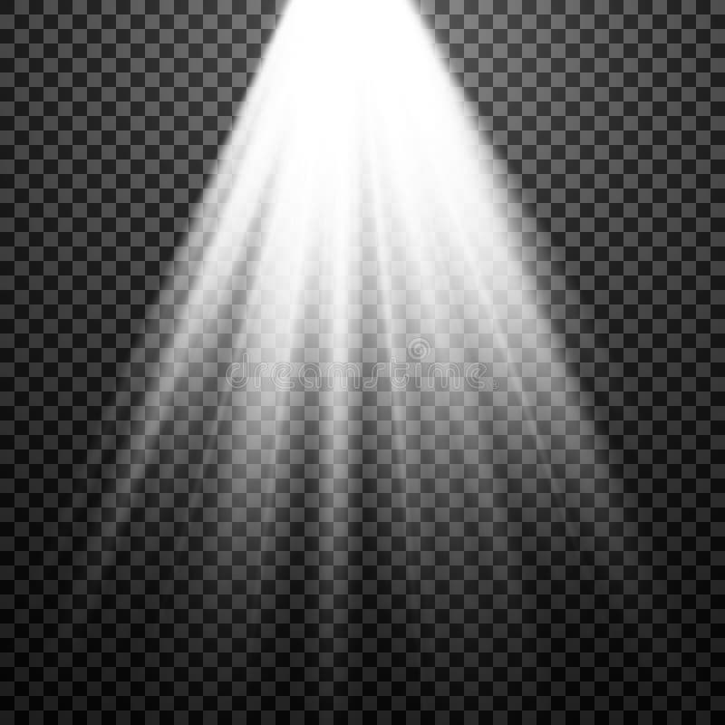 Light Spotlight White. Template for Light Effect on a Yellow Background