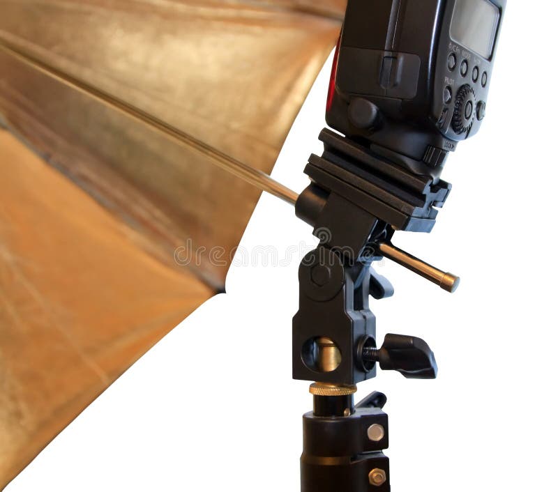 Light Stand with Flash and Umbrella Holder Stock Photo Image of