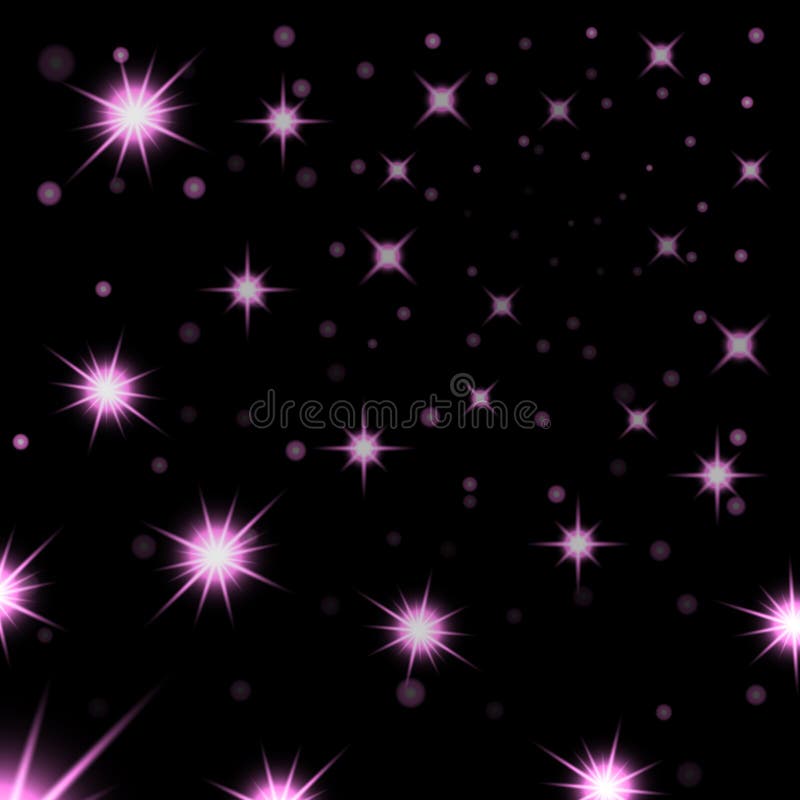 Light Stars on Black Background Stock Vector - Illustration of ...