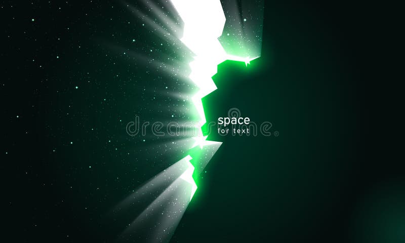 Light and Stars in Space from Cracks in Wall. Dark Broken Wall Glow Portal into Space Universe Vector - Illustration of copy, black: 141792516