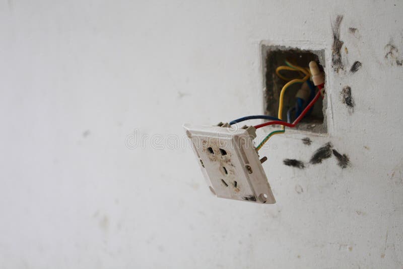 Renovation Light Switch stock image. Image of beige 100628821