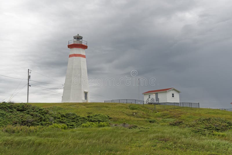 The Light Tower at Cape Ray Stock Photo Image of nautical, cloudy