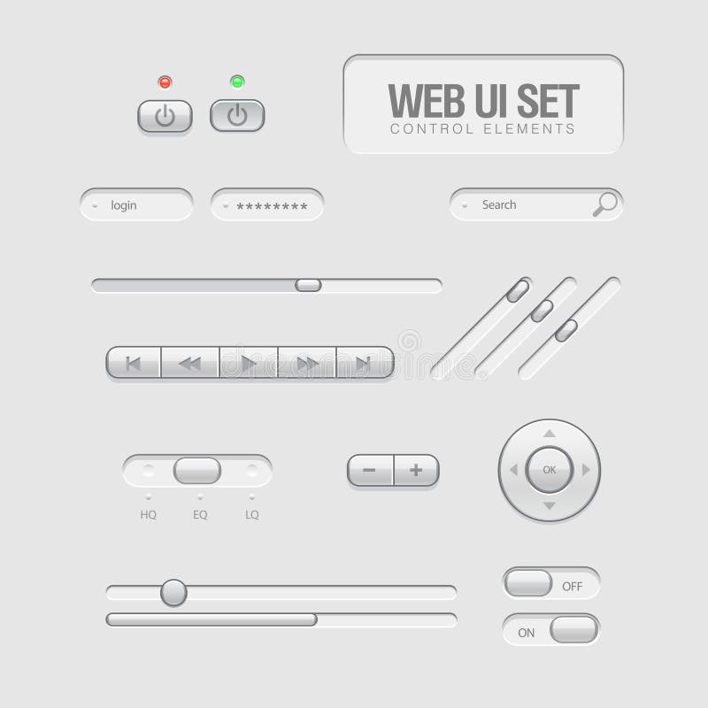 Light Web UI Elements vector illustration Light Web UI Elements vector illustration