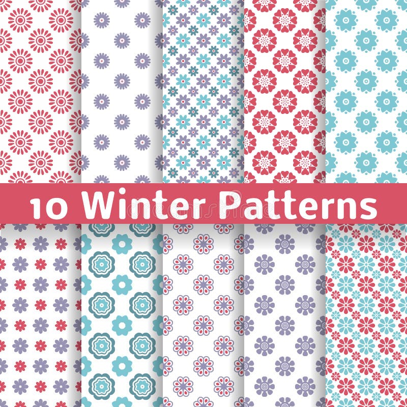 Light winter romantic vector patterns (tiling). stock illustration Light winter romantic vector patterns (tiling). stock illustration