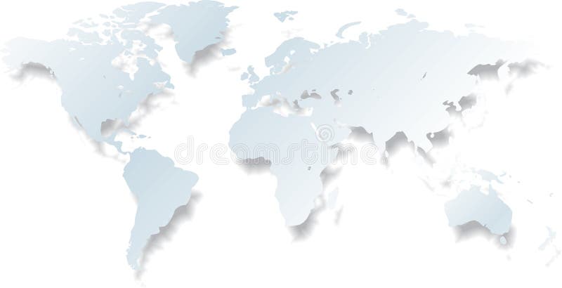 Light world map - vector stock illustration