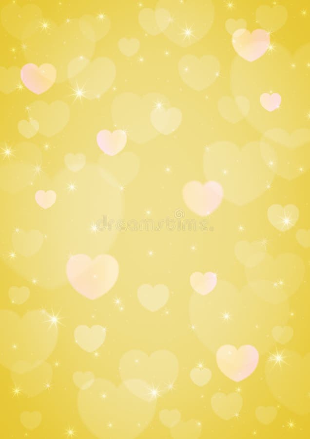 Light Yellow Heart Bokeh for Love Background Stock Illustration Illustration of happy