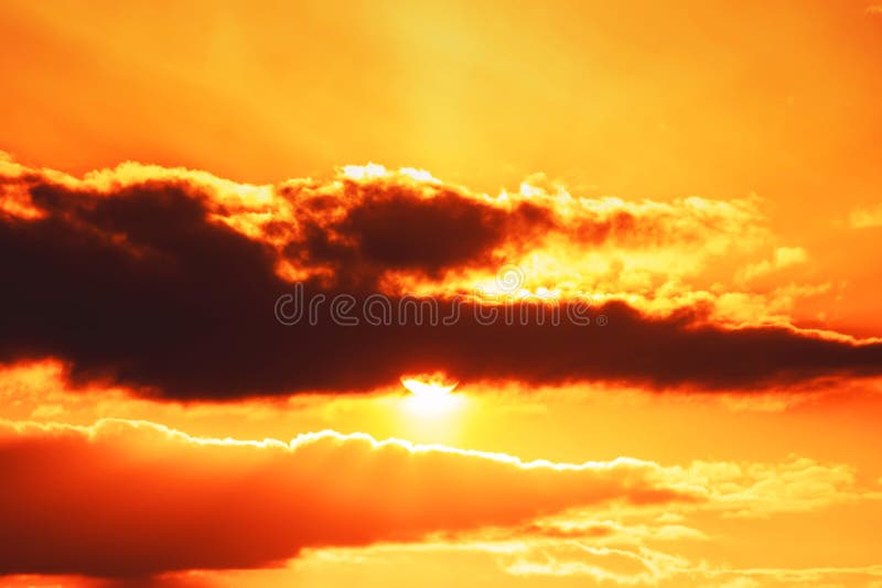Light Yellow Sunset Sky Panorama Natural Sunset Bright