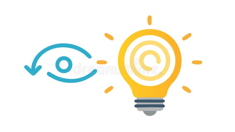 Lightbulb with Eye Icon for Vision Innovative Solutions, vector design Generative AI stock illustration