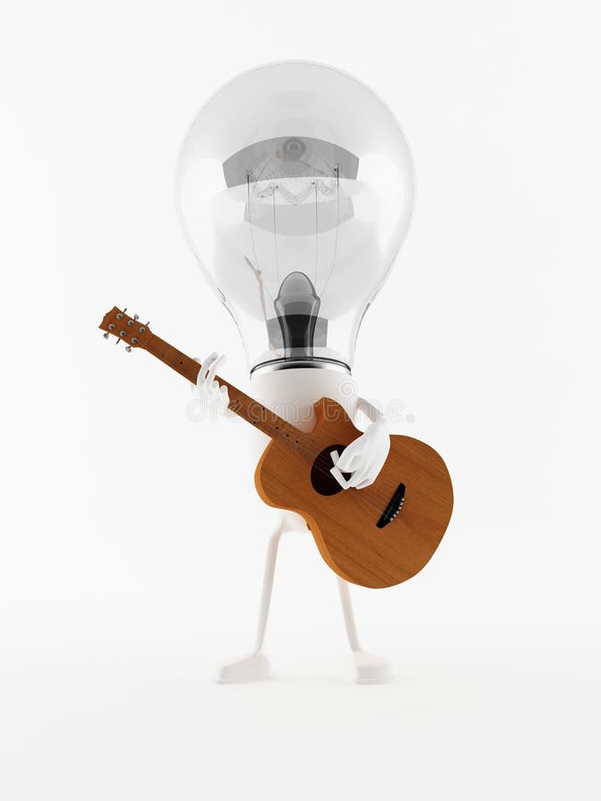 Lightbulb Figure Plays Guitar