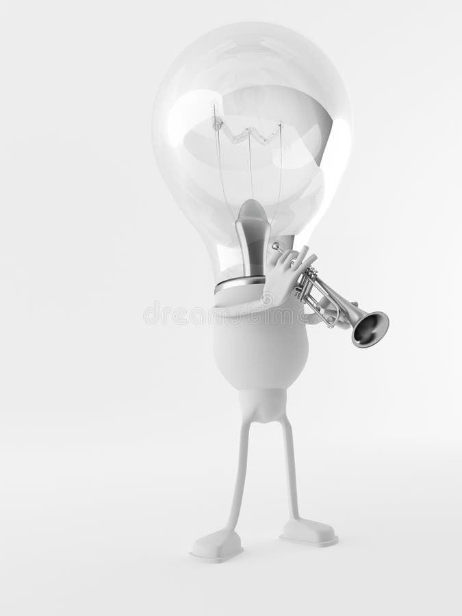 Lightbulb Figure and Trumpet