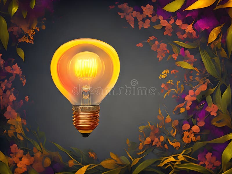 A lightbulb glowing with copy space background for creative thinking, problem solving solution, brainstorming, innovating concept vector illustration