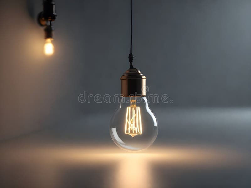 A lightbulb glowing with copy space background for creative thinking, problem solving solution, brainstorming, innovating concept vector illustration