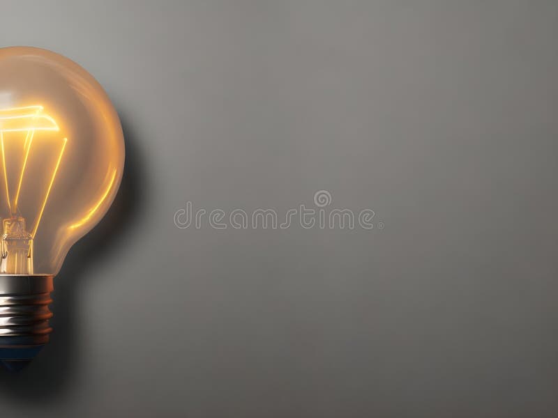 A lightbulb glowing with copy space background for creative thinking, problem solving solution, brainstorming, innovating concept royalty free illustration