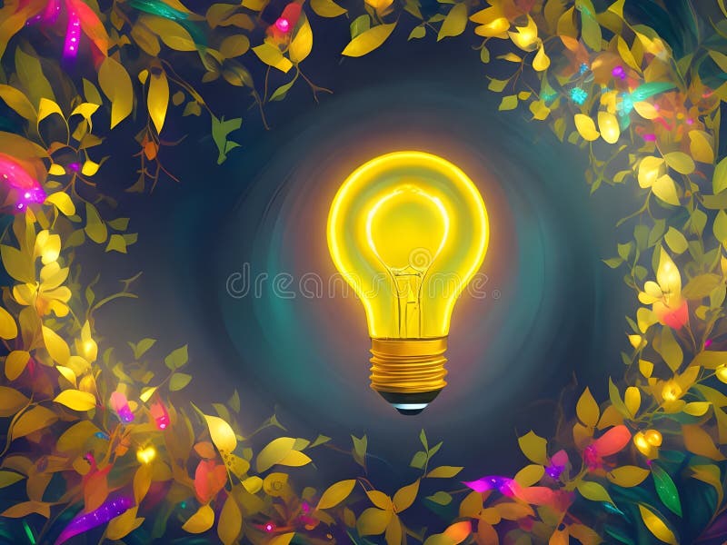 A lightbulb glowing with copy space background for creative thinking, problem solving solution, brainstorming, innovating concept vector illustration