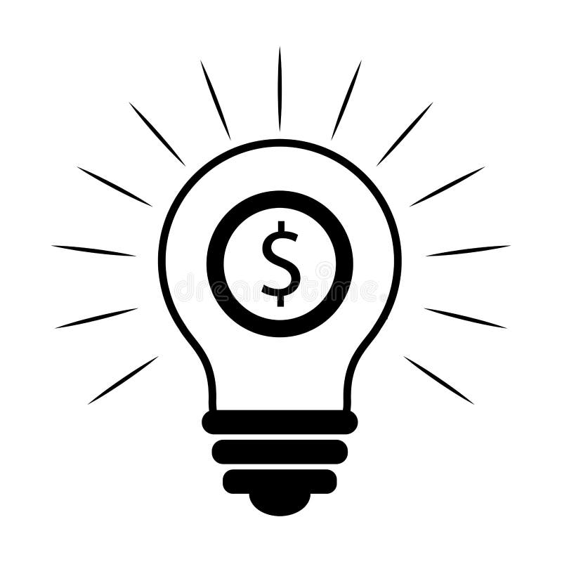 Lightbulb med ett pengarsymbol Format eps10 royaltyfri illustrationer Lightbulb med ett pengarsymbol Format eps10 royaltyfri illustrationer