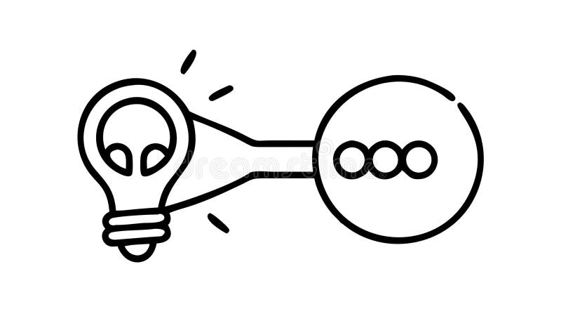 Lightbulb with Speech Bubbles for Dialogue and Concepts, vector design Generative AI royalty free illustration