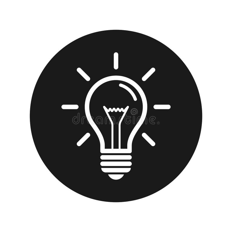 Lightbulb διανυσματική απεικόνιση κουμπιών εικονιδίων επίπεδη μαύρη στρογγυλή διανυσματική απεικόνιση Lightbulb διανυσματική απεικόνιση κουμπιών εικονιδίων επίπεδη μαύρη στρογγυλή διανυσματική απεικόνιση