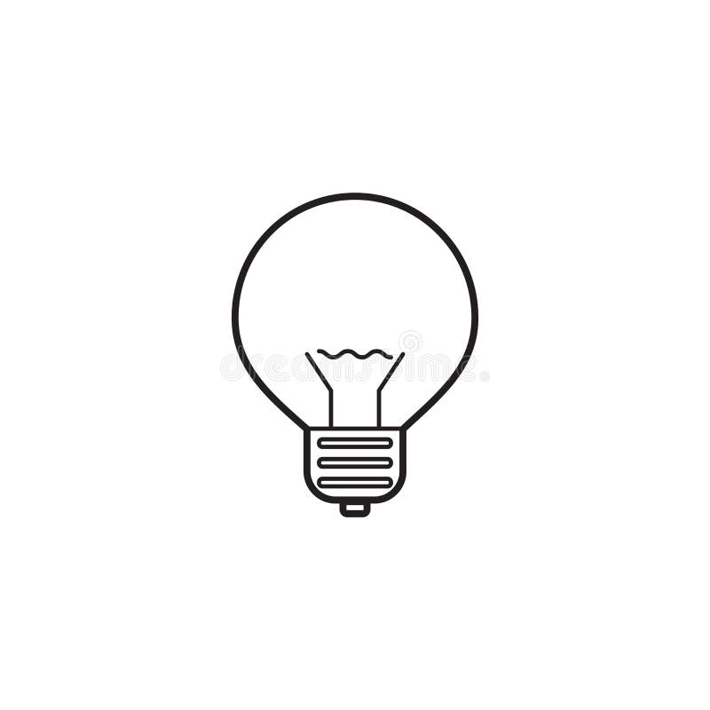 Lightbulblinje symbol, logo för lampöversiktsvektor royaltyfri illustrationer Lightbulblinje symbol, logo för lampöversiktsvektor royaltyfri illustrationer