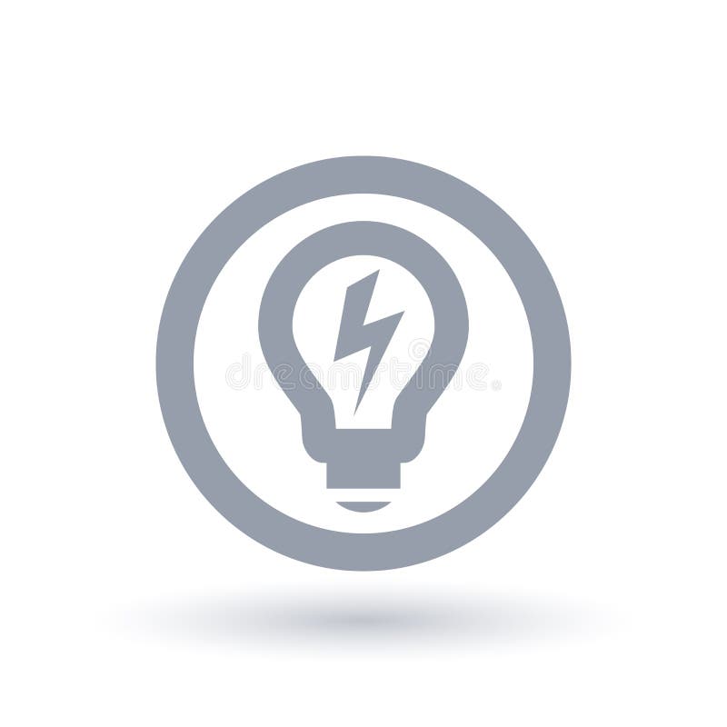 Lightbulbmaktsymbol Symbol för ljus energi Elektricitetstecken vektor illustrationer Lightbulbmaktsymbol Symbol för ljus energi Elektricitetstecken vektor illustrationer