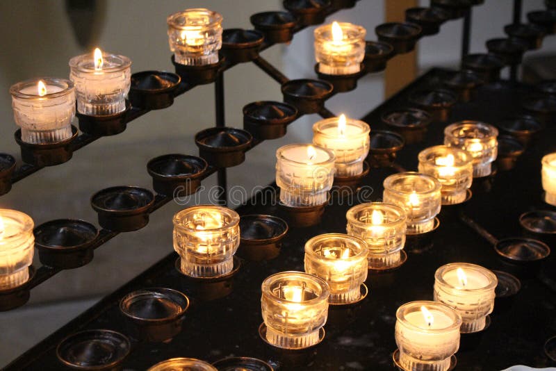 Lighted Candles in a Church Stock Photo Image of beautifully, church 76748972