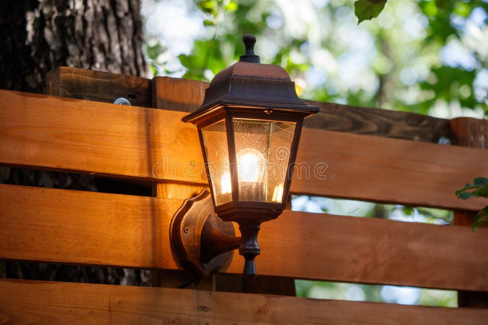 A Lighted Lamp Post is on