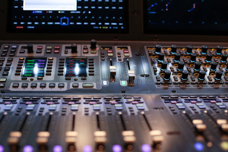 Lighted panel of the Hi-End stage controller royalty free stock image