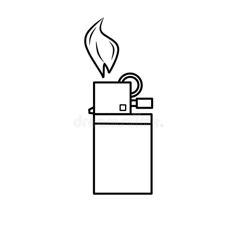 Lighter Line Art, Can Be Used As a Symbol, and Material Editing Stock