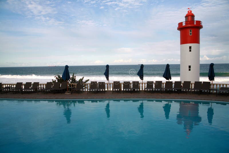 Faro a Umhlanga, vicino a Durban, sulla costa orientale del Sud Africa.