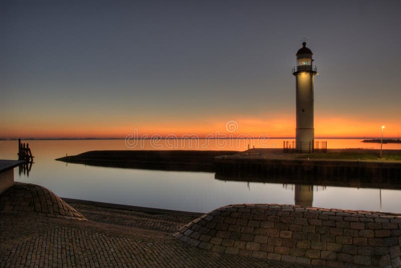 Hdr from lighthouse with sun set