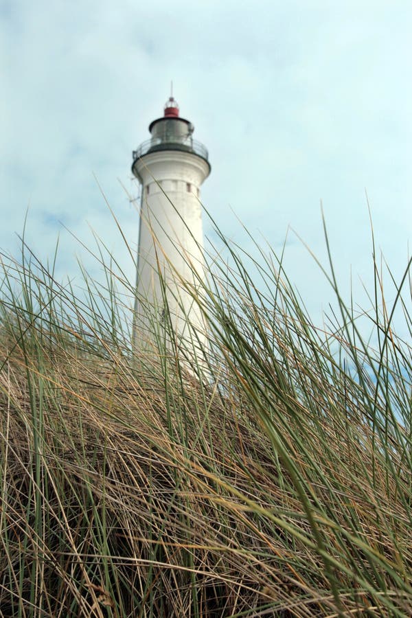 Lighthouse in Blavand stock image