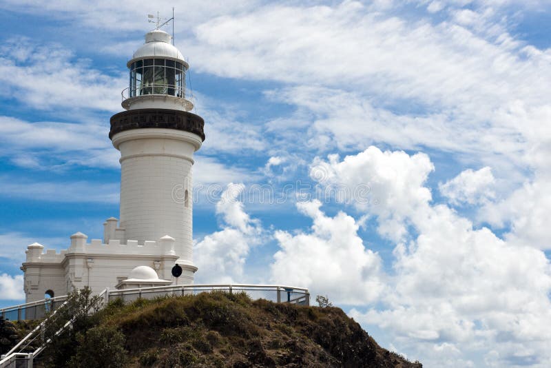 Lighthouse Byron Bay stock photo. Image of coast, clouds 28075728