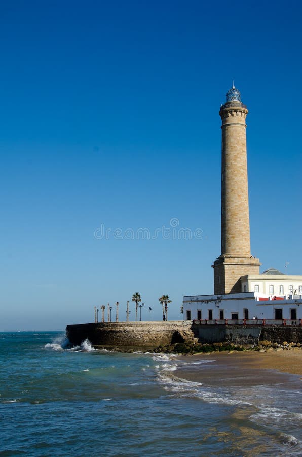 Lighthouse of Chipiona, the tallest in Spain stock photography
