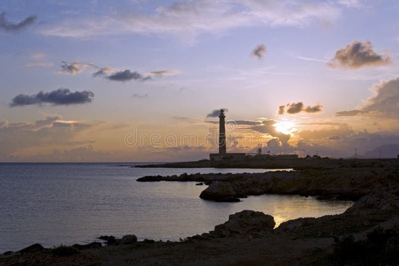 Lighthouse in Favignana, Sicily stock photography