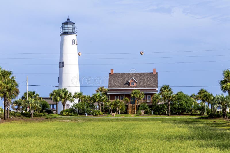 Lighthouse on the Gulf of Mexico royalty free stock photos