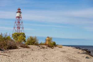 Lighthouse On Hecla Island Stock Photo Image Of Copy 182758316