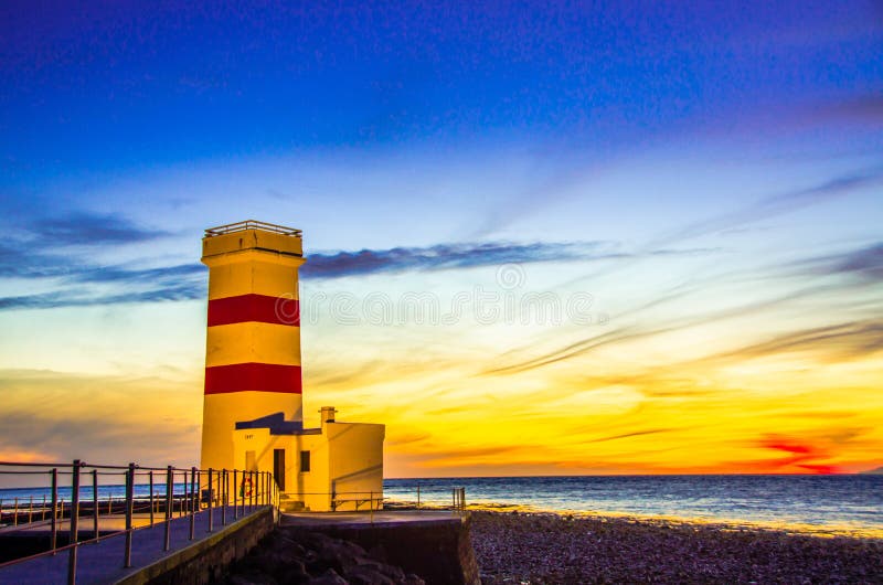 Lighthouse at Iceland coast royalty free stock image Lighthouse at Iceland coast royalty free stock image