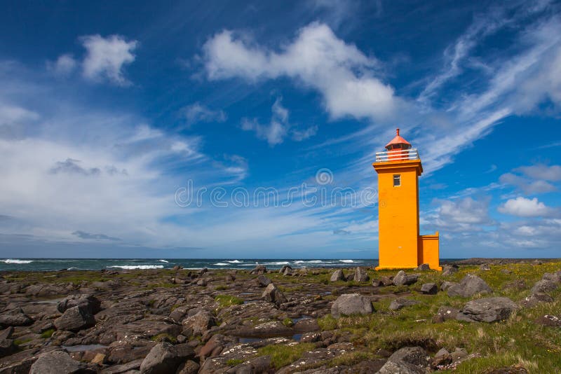 Lighthouse in Iceland royalty free stock photos