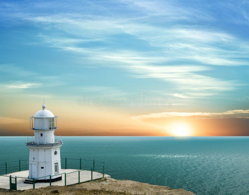 Lighthouse in a marine cape